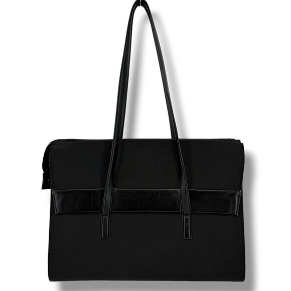 Tumi Alpha Briefcase Bag With Over The Shoulder Handels Solid Black 43010D3 - Picture 4 of 16